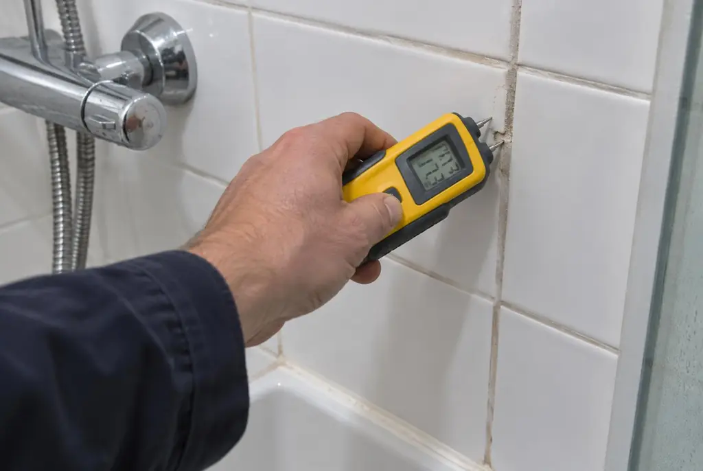 Lekdetectie Ede – vochtmeter op badkamertegels bij de douche